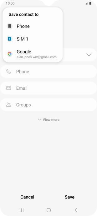Press the required Google account. Press the required Google account.