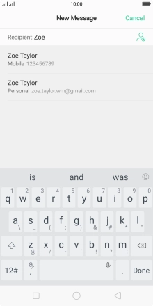 Press the required contact. Press the required contact.
