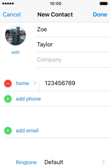 Press the field next to the phone number.
