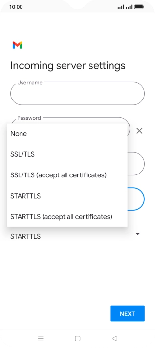 Press SSL/TLS.
