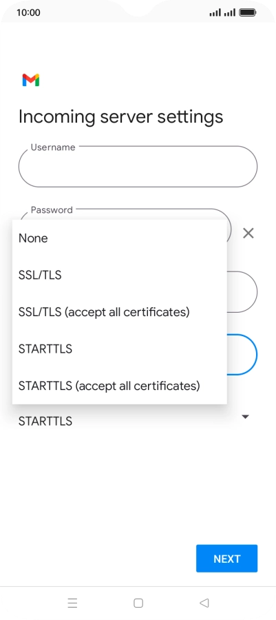 Press SSL/TLS.