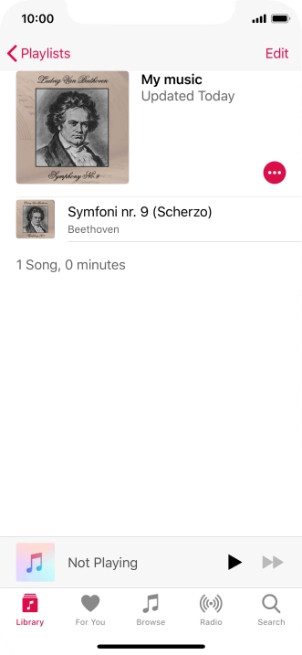 Hard press and hold the required audio file until a pop-up menu is displayed. Hard press and hold the required audio file until a pop-up menu is displayed.