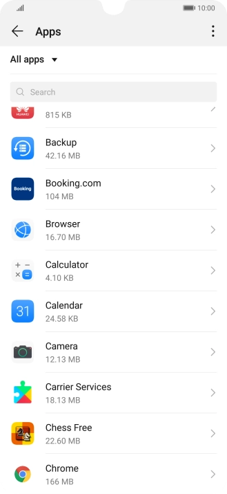 Press the required app. Press the required app.