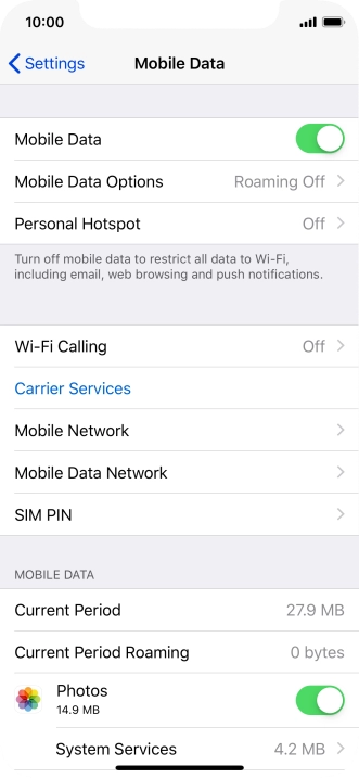 The total data usage is displayed next to Current Period.