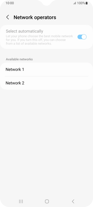 Press the required network. Press the required network.