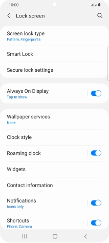 Press Screen lock type and key in the additional phone lock code you created earlier.