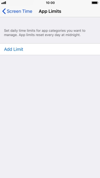 Press Add Limit.