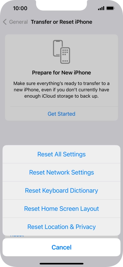 Press Reset All Settings.