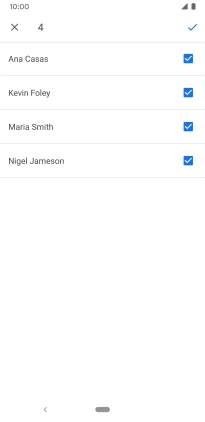 Press the fields next to the required contacts. Press the fields next to the required contacts.
