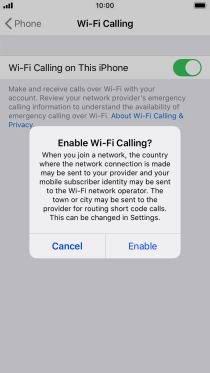 If you turn on the function, press Enable.