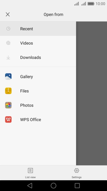 Press Gallery and go to the required folder.