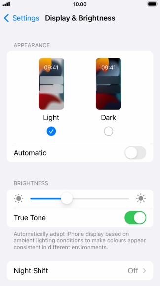 Press Dark.