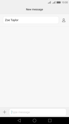 Press the text input field and write the text for your text message.