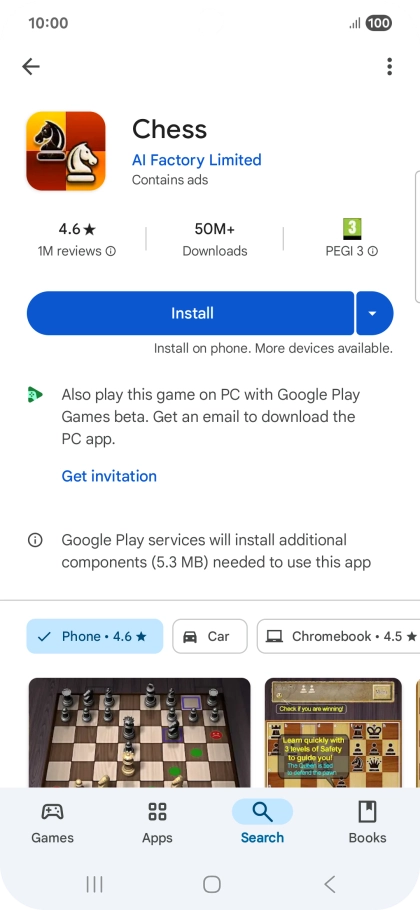 Press Install and follow the instructions on the screen to install the app. Press Install and follow the instructions on the screen to install the app.