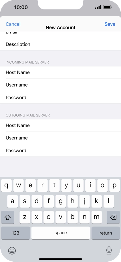 Press Save. Your email account has now been set up. To select more settings for incoming and outgoing server, proceed with the following steps. Press Save. Your email account has now been set up. To select more settings for incoming and outgoing server, proceed with the following steps.