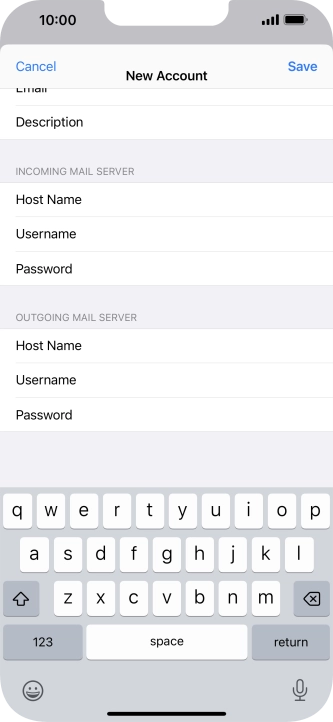 Press Save. Your email account has now been set up. To select more settings for incoming and outgoing server, proceed with the following steps. Press Save. Your email account has now been set up. To select more settings for incoming and outgoing server, proceed with the following steps.