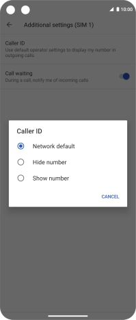 Press Show number to turn on caller identification.