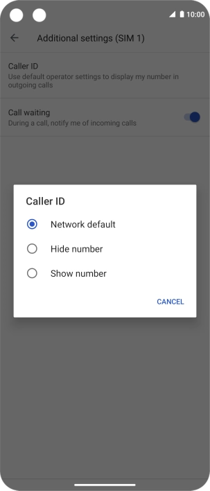 Press Show number to turn on caller identification.