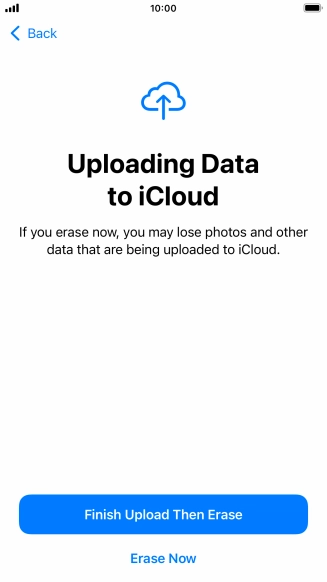 Press the required setting. Press the required setting.