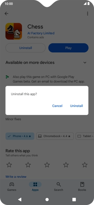Press Uninstall.