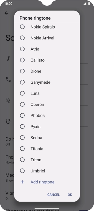 Press the required ring tones to hear them.