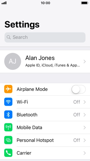 Press Mobile Data.