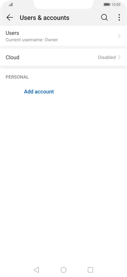 Press Add account. Press Add account.