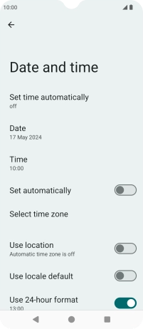 Press Set time automatically.