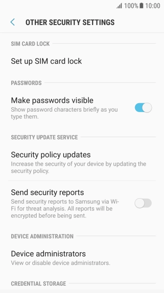 Press Set up SIM card lock. Press Set up SIM card lock.