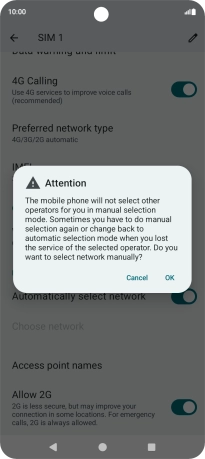 Press OK to turn off the function and wait while your phone searches for networks. Press OK to turn off the function and wait while your phone searches for networks.