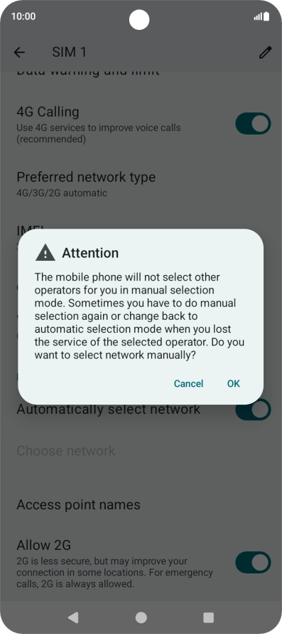 Press OK to turn off the function and wait while your phone searches for networks. Press OK to turn off the function and wait while your phone searches for networks.
