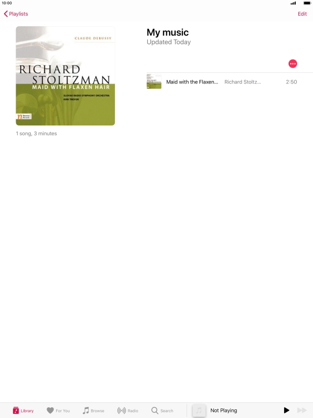 Go to the required category or playlist and press the required audio file.