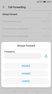 Press DISABLE. Press DISABLE.