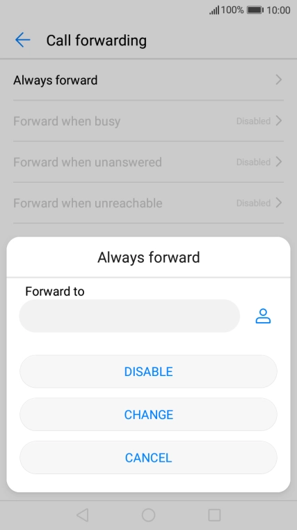 Press DISABLE. Press DISABLE.