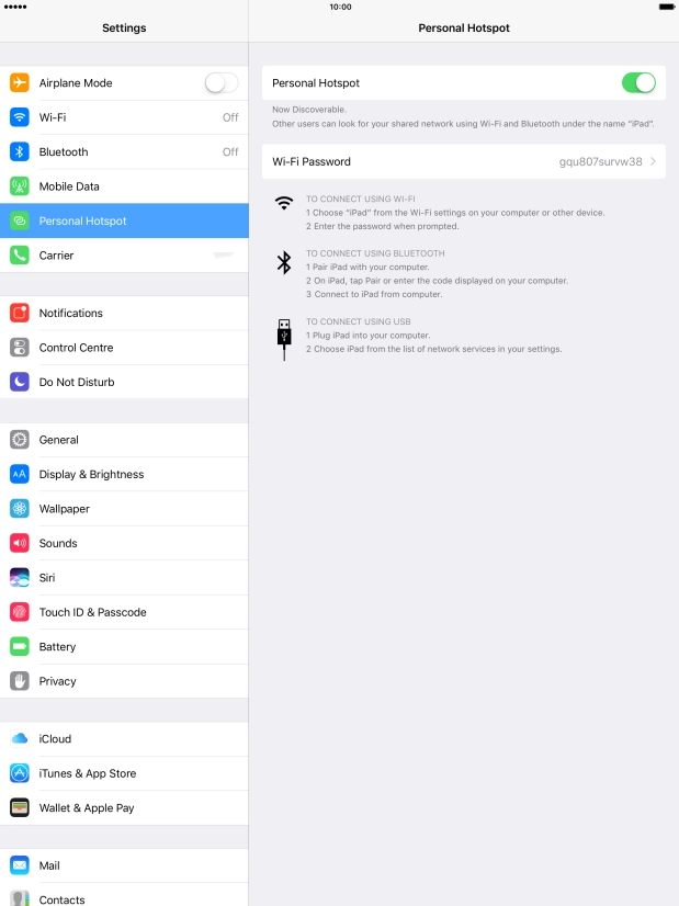 Press Wi-Fi Password and key in the required password.