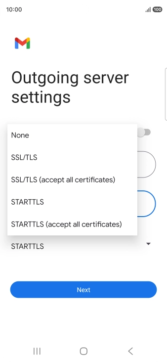 Press SSL/TLS. Press SSL/TLS.