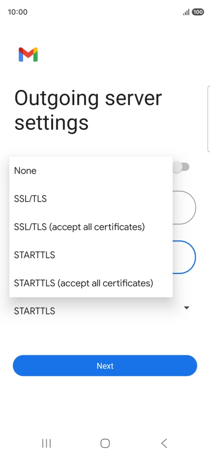 Press SSL/TLS. Press SSL/TLS.