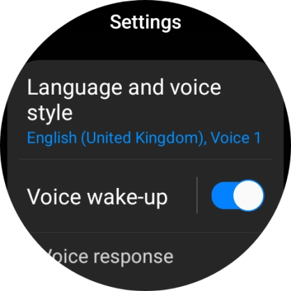 Press Language and voice style. Press Language and voice style.