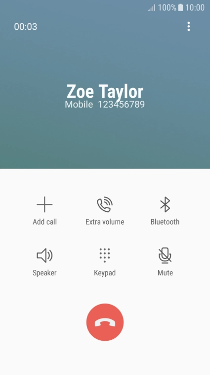 Press the end call icon. Press the end call icon.