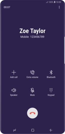 Press the end call icon. Press the end call icon.