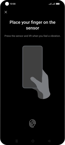 Follow the instructions on the screen to create the phone lock code using your fingerprint.