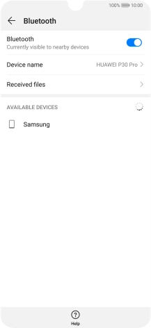 Press the required Bluetooth device and follow the instructions on the screen to pair the device with your phone. Press the required Bluetooth device and follow the instructions on the screen to pair the device with your phone.
