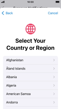 Press the required country. Press the required country.