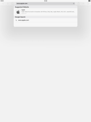 Key in the address of the required web page and press the required web page.
