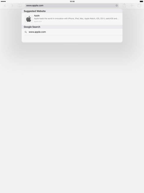Key in the address of the required web page and press the required web page.