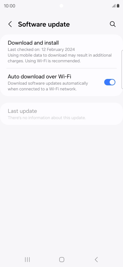 Press Download and install. If a new software version is available, it's displayed. Follow the instructions on the screen to update the phone software.