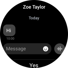 Press the record message icon and follow the instructions on the screen to record and send the required reply.