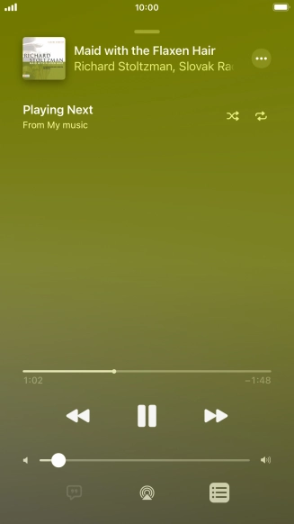 Press the shuffle icon to turn the function on or off.