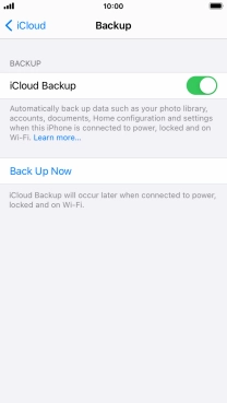 Press Back Up Now and wait while the phone memory is backed up.