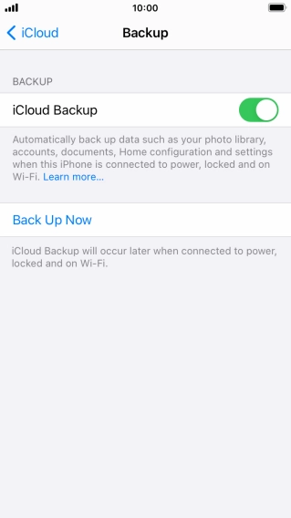 Press Back Up Now and wait while the phone memory is backed up.